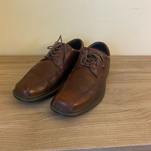 ECCO Helsinki Men's Brown Leather Lace-Up Dress Casual Shoes US Size 8.5